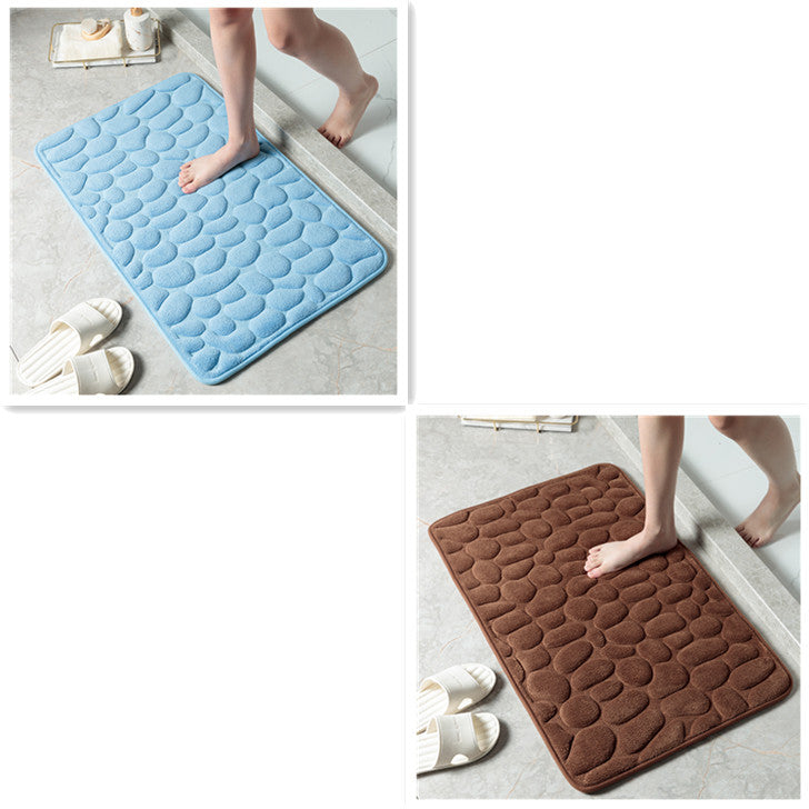 Pebble Stone Bathroom Mat | Soft Memory Foam Anti-Slip Bath Mat