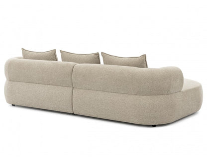 Ferro Beige Right Hand Corner Sofa: Modern Curved Design, Plush Fabric Comfort