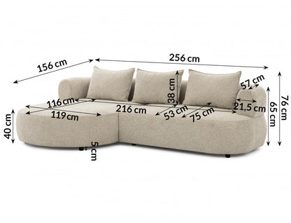 Luxurious Ferro Beige Left-Hand Corner Sofa - Plush Comfort, Modern Design