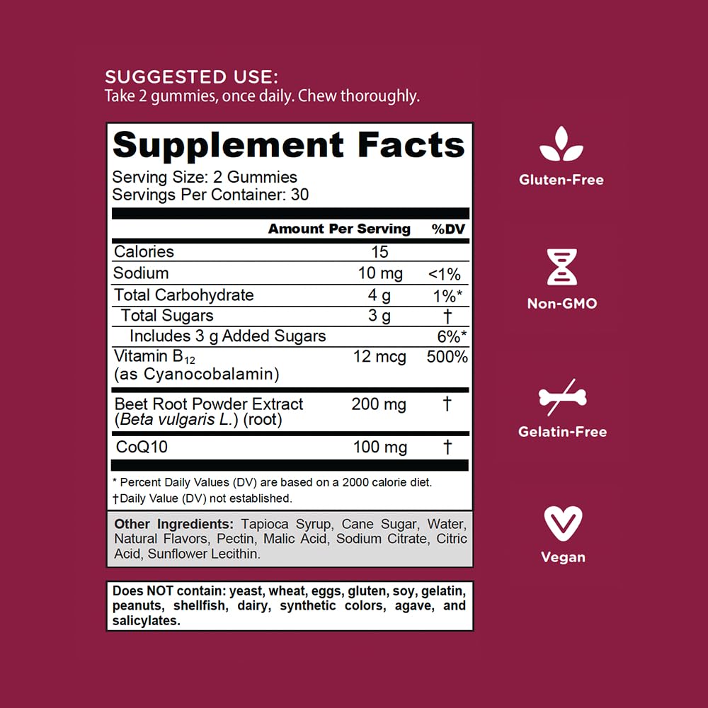 Goli® Beets Cardio Gummies | CoQ10, Beetroot & Vitamin B12 | 3 Pack