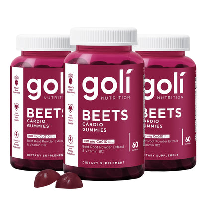 Goli® Beets Cardio Gummies | CoQ10, Beetroot & Vitamin B12 | 3 Pack