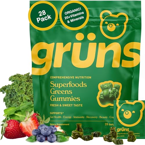 Grüns Adults Super Greens Gummies: Comprehensive Daily Nutrition in a Tasty Bite