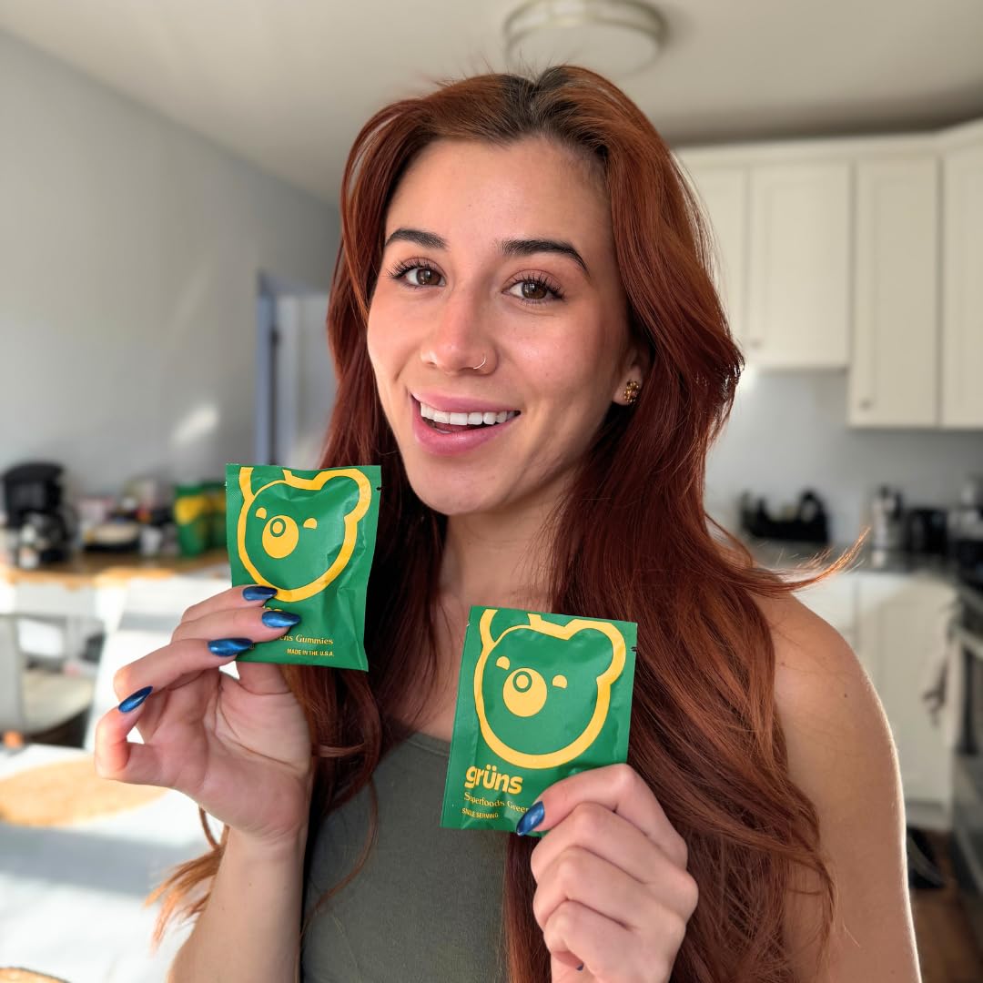 Grüns Adults Super Greens Gummies: Comprehensive Daily Nutrition in a Tasty Bite