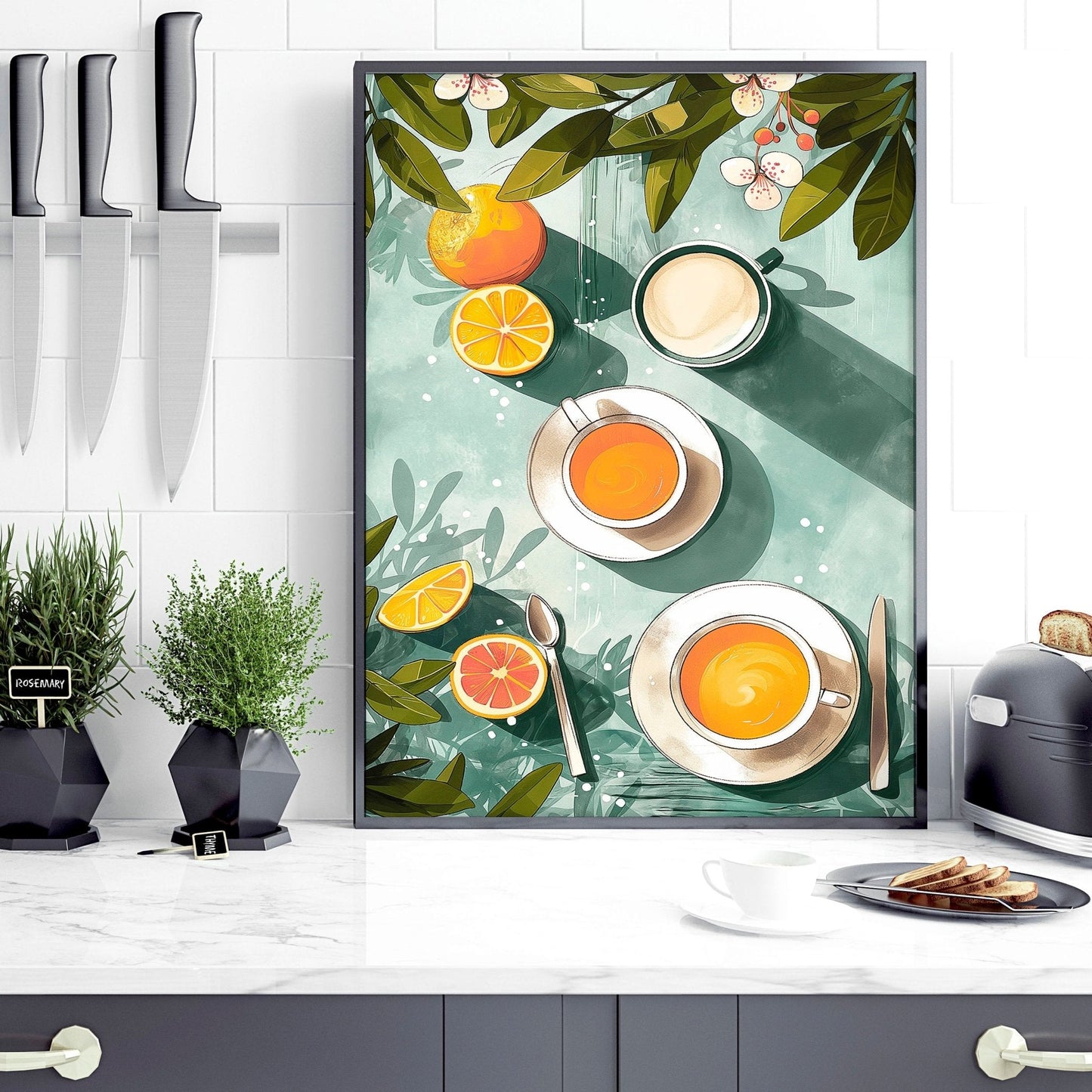 Set of 3 Italian lifestyle wall art prints for kitchen decor, featuring vibrant images of Italian culture and cuisine.