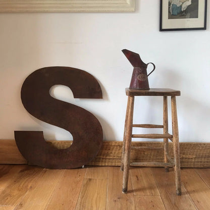 Large 70cm rusty metal letter from Rustic Warehouse Norfolk, industrial style for wedding decor, home, or shop signs