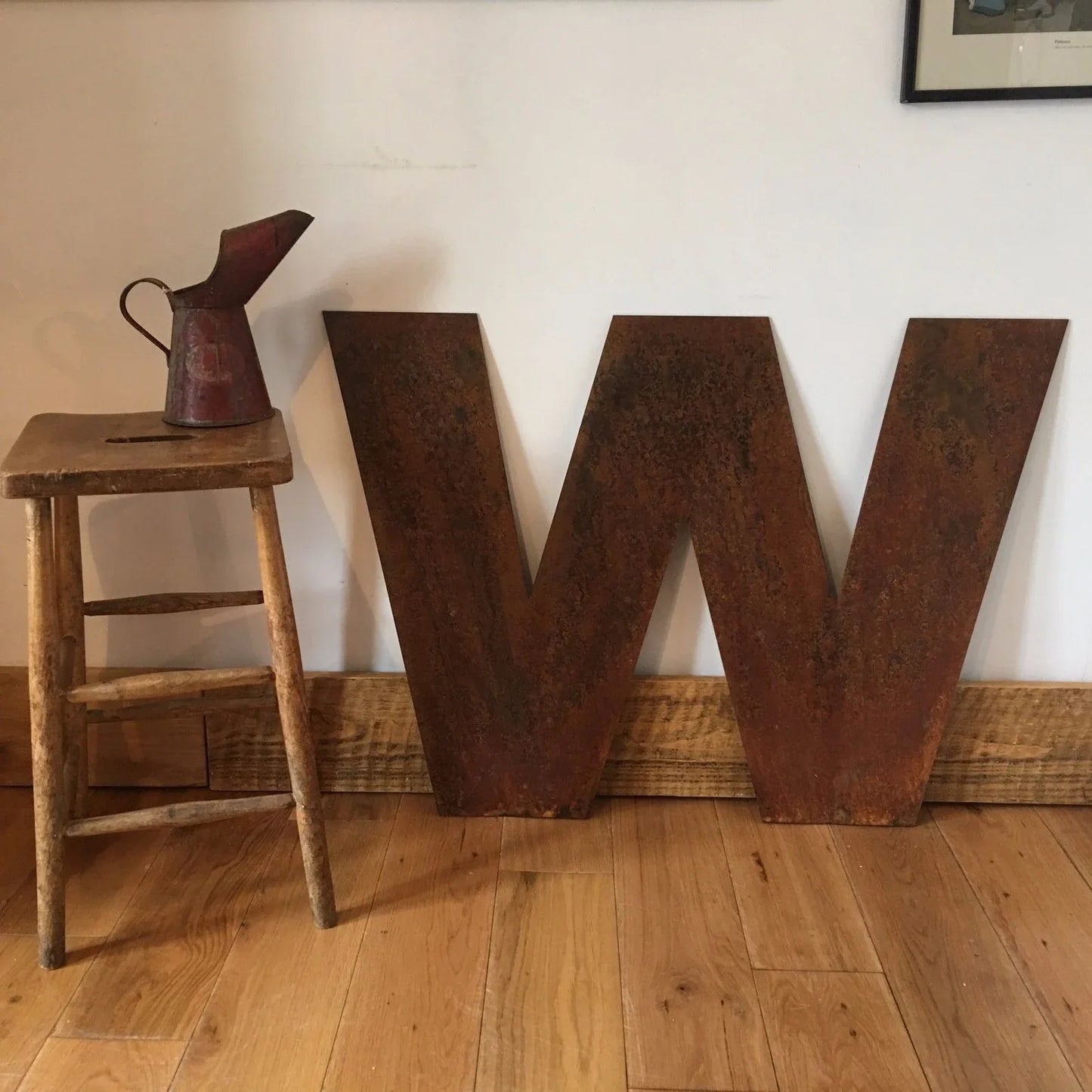Large 70cm rusty metal letter from RUSTIC WAREHOUSE NORFOLK, industrial alphabet for wedding decor, home accents, or shop signs