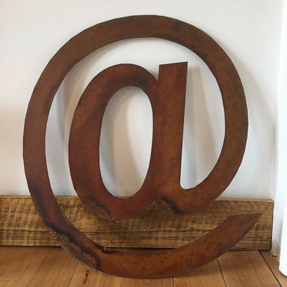Large 70cm rusty metal letter from RUSTIC WAREHOUSE NORFOLK, ideal for industrial home decor, wedding signage, or house numbers.