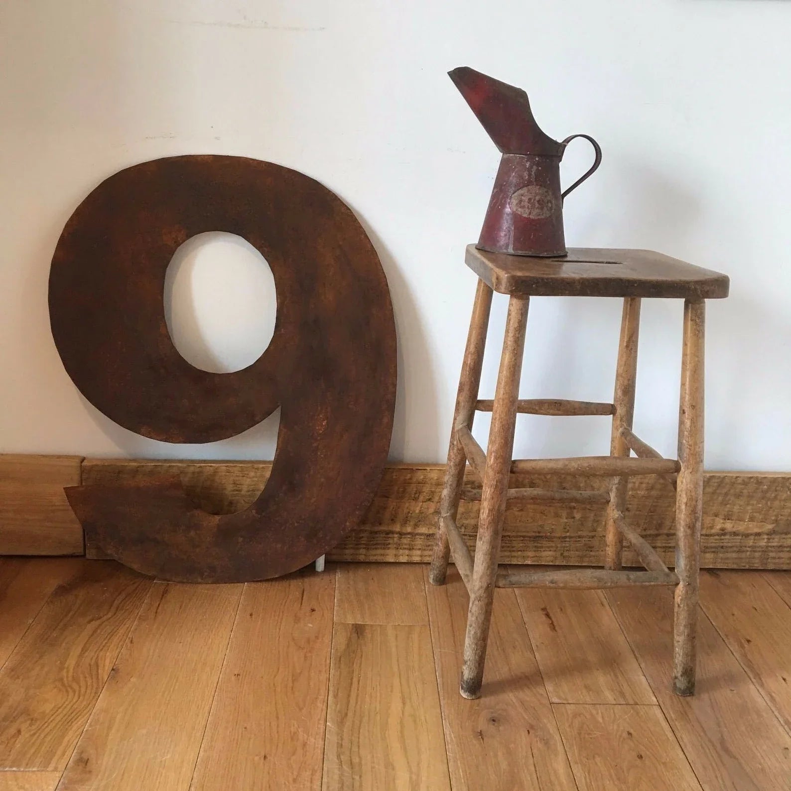 Large 70cm rusty metal letter from RUSTIC WAREHOUSE NORFOLK, suitable for industrial home decor, weddings, and shop signs.
