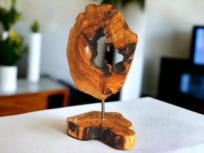 Handcrafted Olive Wood Sculpture | Natural Wooden Home Décor Ornament