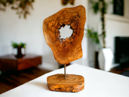 Handcrafted Olive Wood Sculpture | Natural Wooden Home Décor Ornament