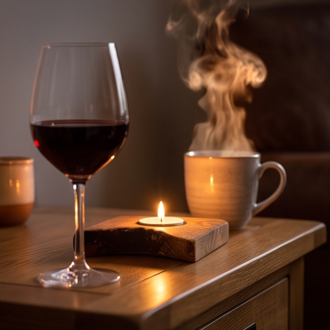 Olive Wood Flat Tealight Candle Holder | Various Sizes