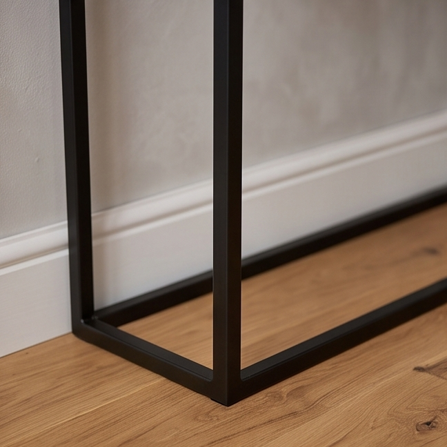 Live Edge Olive Wood Console Table & Matching Mirror Set