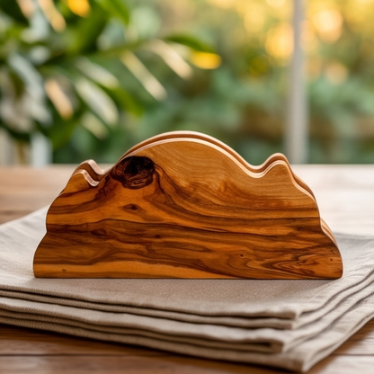 Handcrafted Olive Wood Napkin & Paper Holders | 5 Distinctive Styles