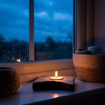 Olive Wood Flat Tealight Candle Holder | Various Sizes