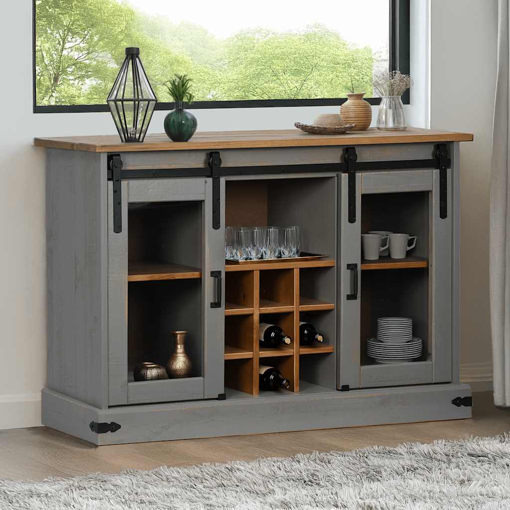 Ambrin Pinewood Sideboard | Solid Wood Storage Cabinet