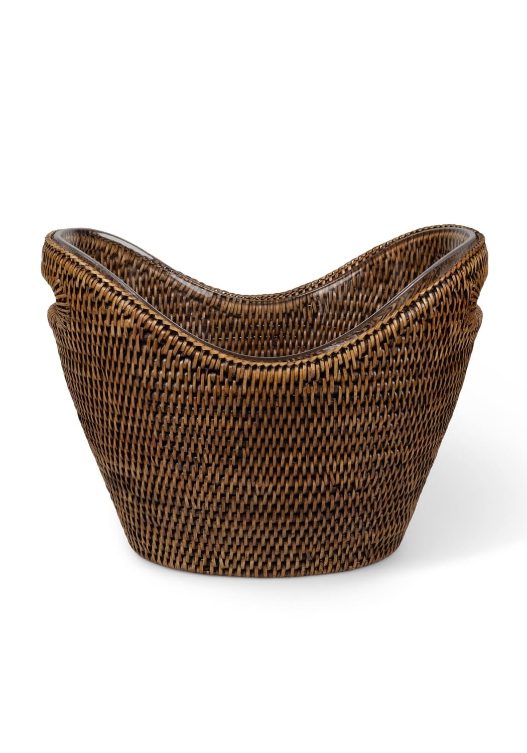 Casa by Josephine Jenno Jane's woven rattan wine and champagne bucket for barware, featuring a stylish, natural woven rattan design.