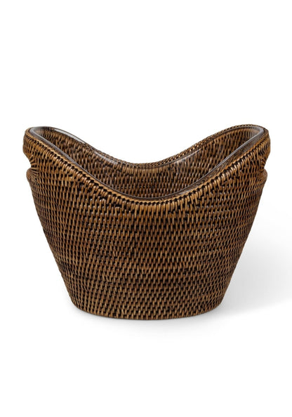 Casa by Josephine Jenno Jane's woven rattan wine and champagne bucket for barware, featuring a stylish, natural woven rattan design.