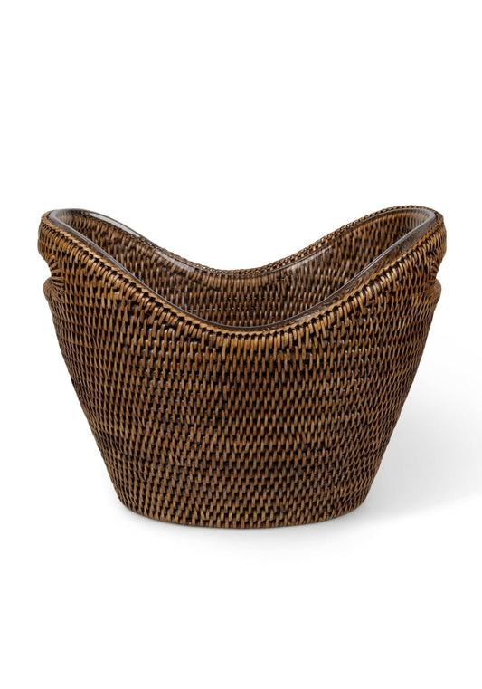 Casa by Josephine Jenno Jane's woven rattan wine and champagne bucket for barware, featuring a stylish, natural woven rattan design.