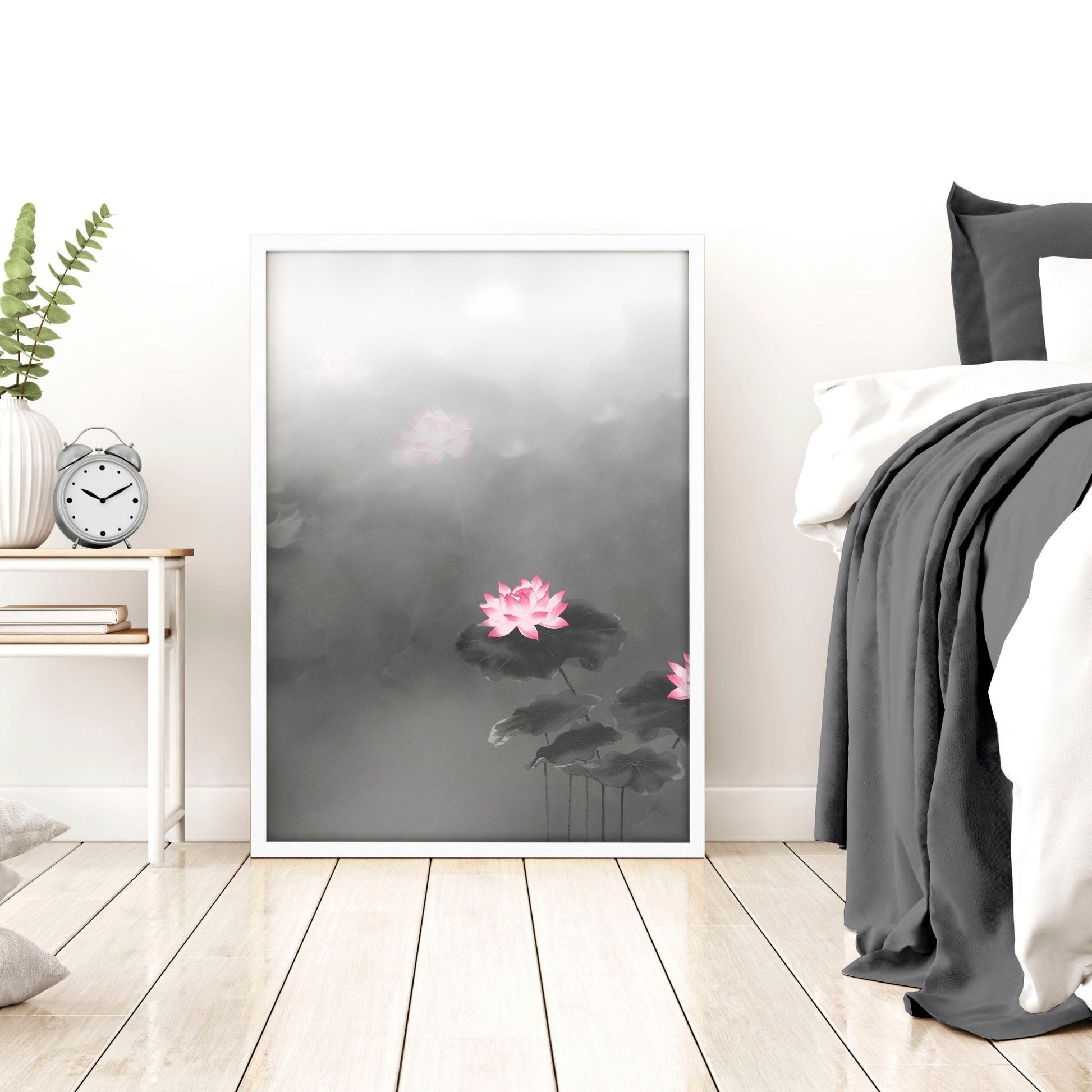 Set of three Japandi-inspired wall art prints featuring Asian design elements, perfect for modern interior decor.