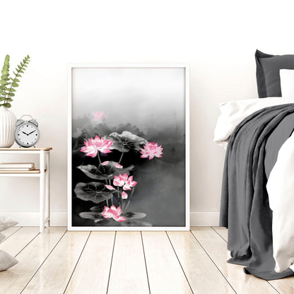 Set of three Japandi-inspired wall art prints featuring Asian design elements, ideal for modern interior decor.