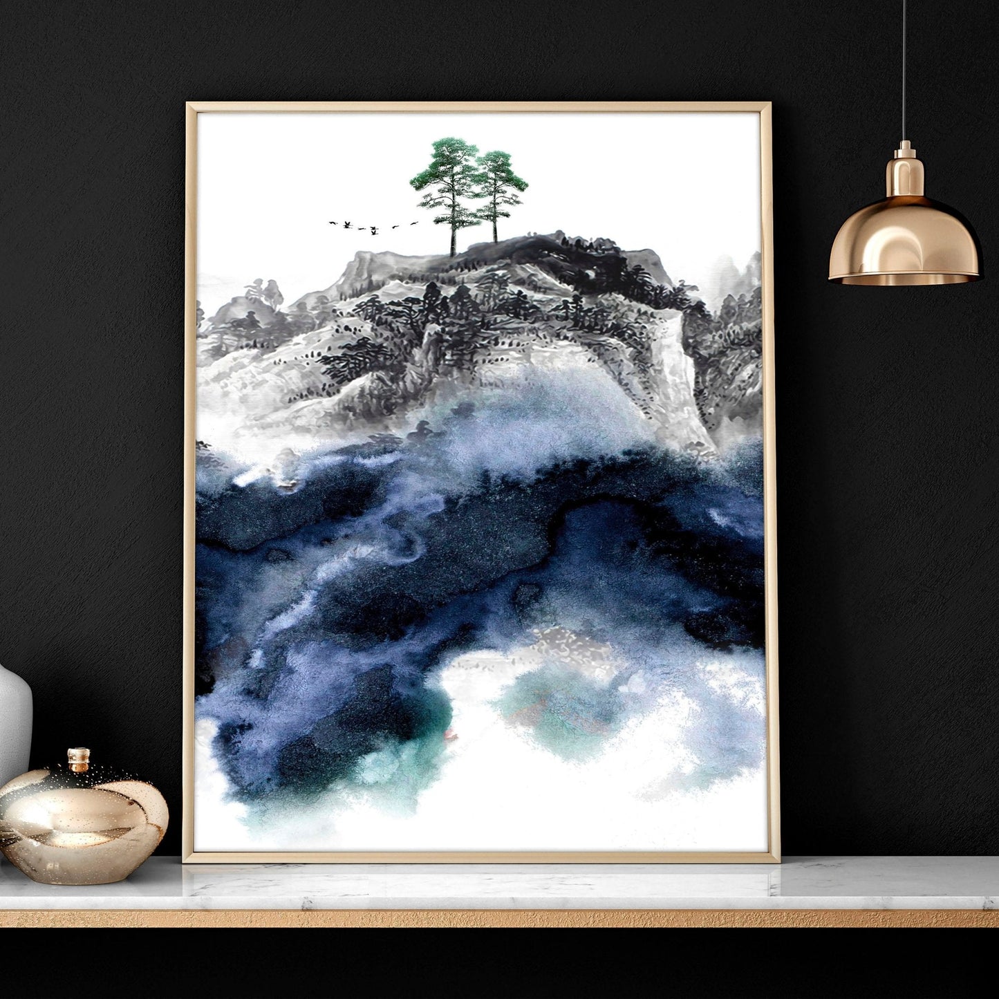 Wall picture for living room | set of 3 Japanese art prints