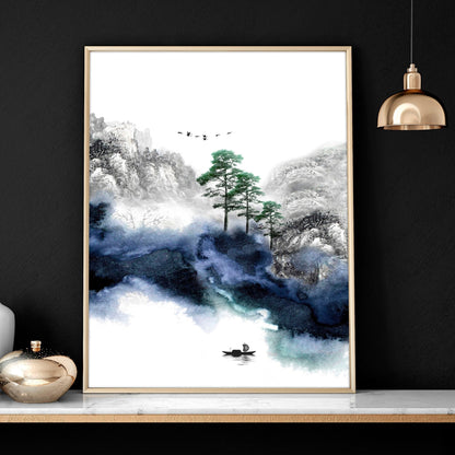 Wall picture for living room | set of 3 Japanese art prints