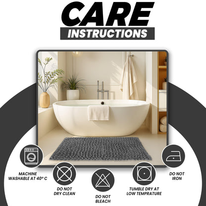 OLIVIA ROCCO jumbo loop bath mat, non-slip water absorbent rug with plush loop design for shower and toilet floors.