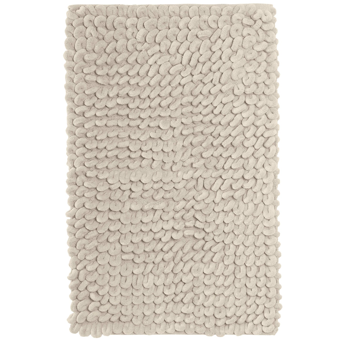 OLIVIA ROCCO jumbo loop bath mat with non-slip backing, water-absorbent plush design for shower and toilet floor.