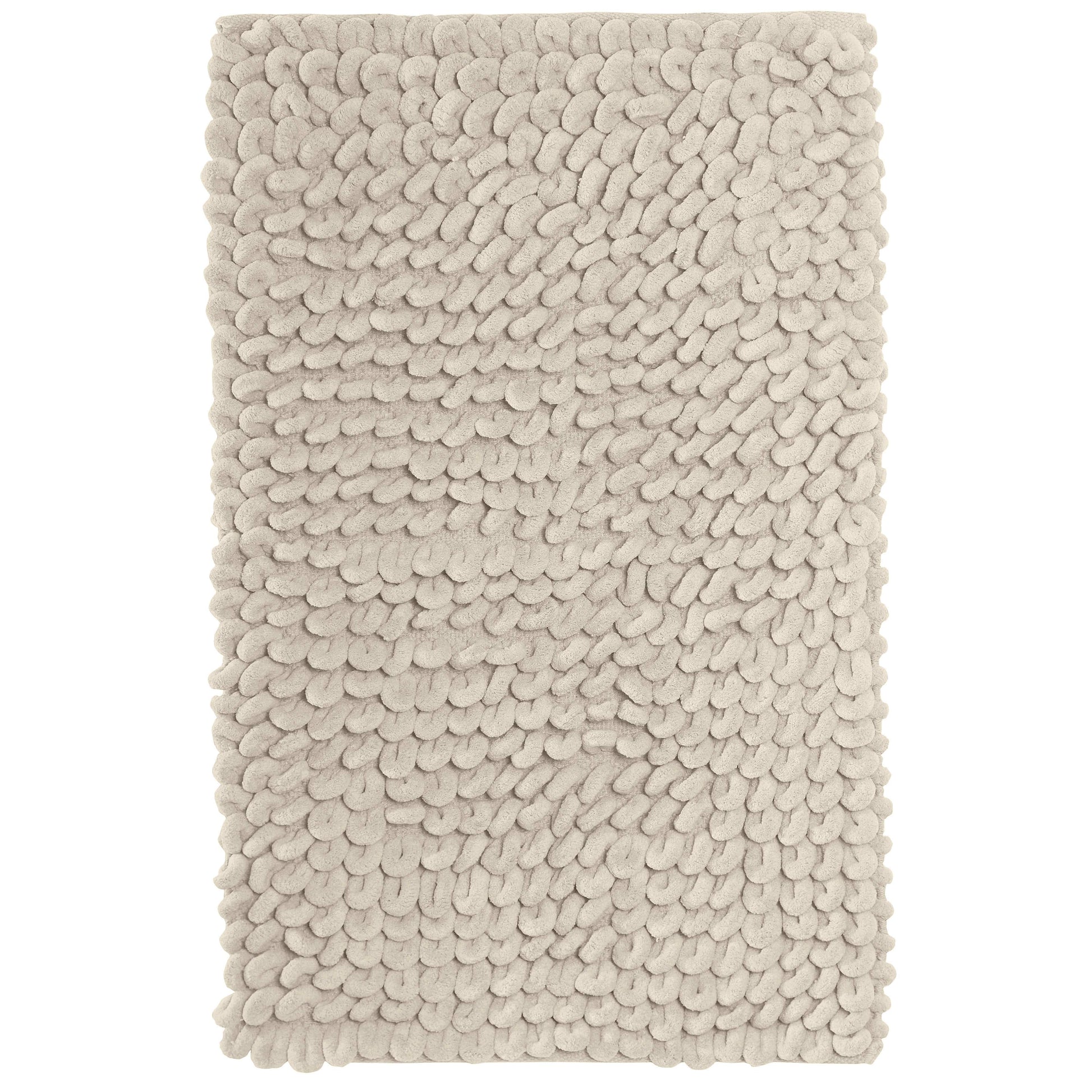 OLIVIA ROCCO jumbo loop bath mat with non-slip backing, water-absorbent plush design for shower and toilet floor.