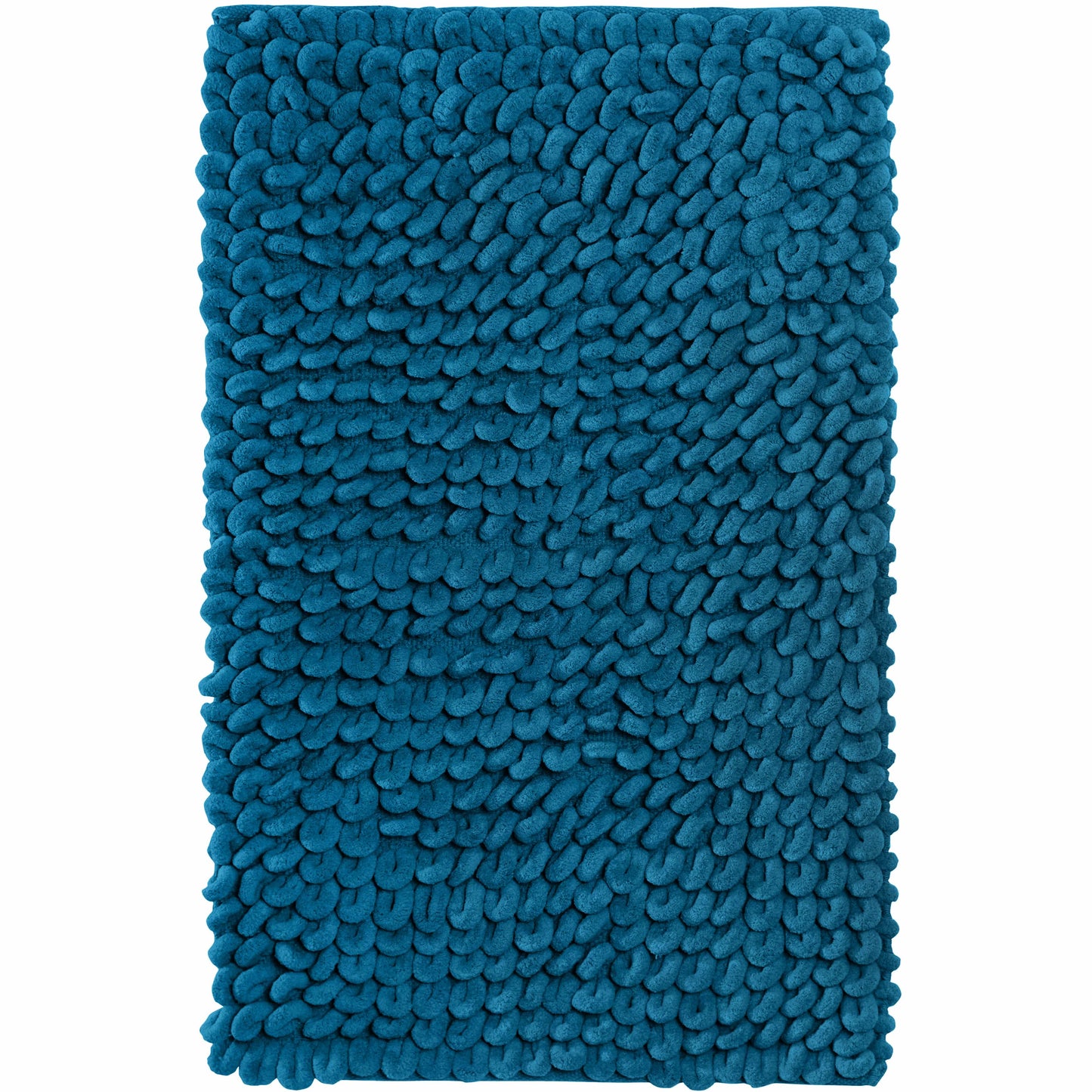 OLIVIA ROCCO jumbo loop bath mat in teal, non-slip, water-absorbent rug for shower and toilet, large plush floor mat with loop design.