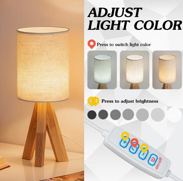 Wooden art table lamp by TrendHomeDepot with warm ambient lighting, suitable for modern interior decor.