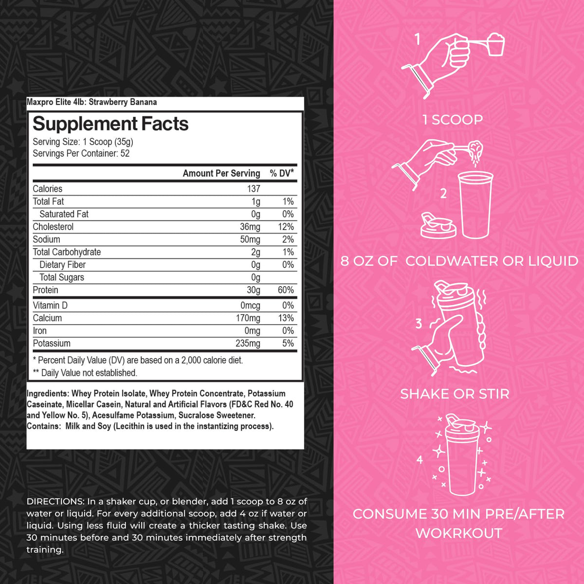 Max Muscle MaxPro Elite Whey Protein Powder | 30g Protein, 0g Sugar