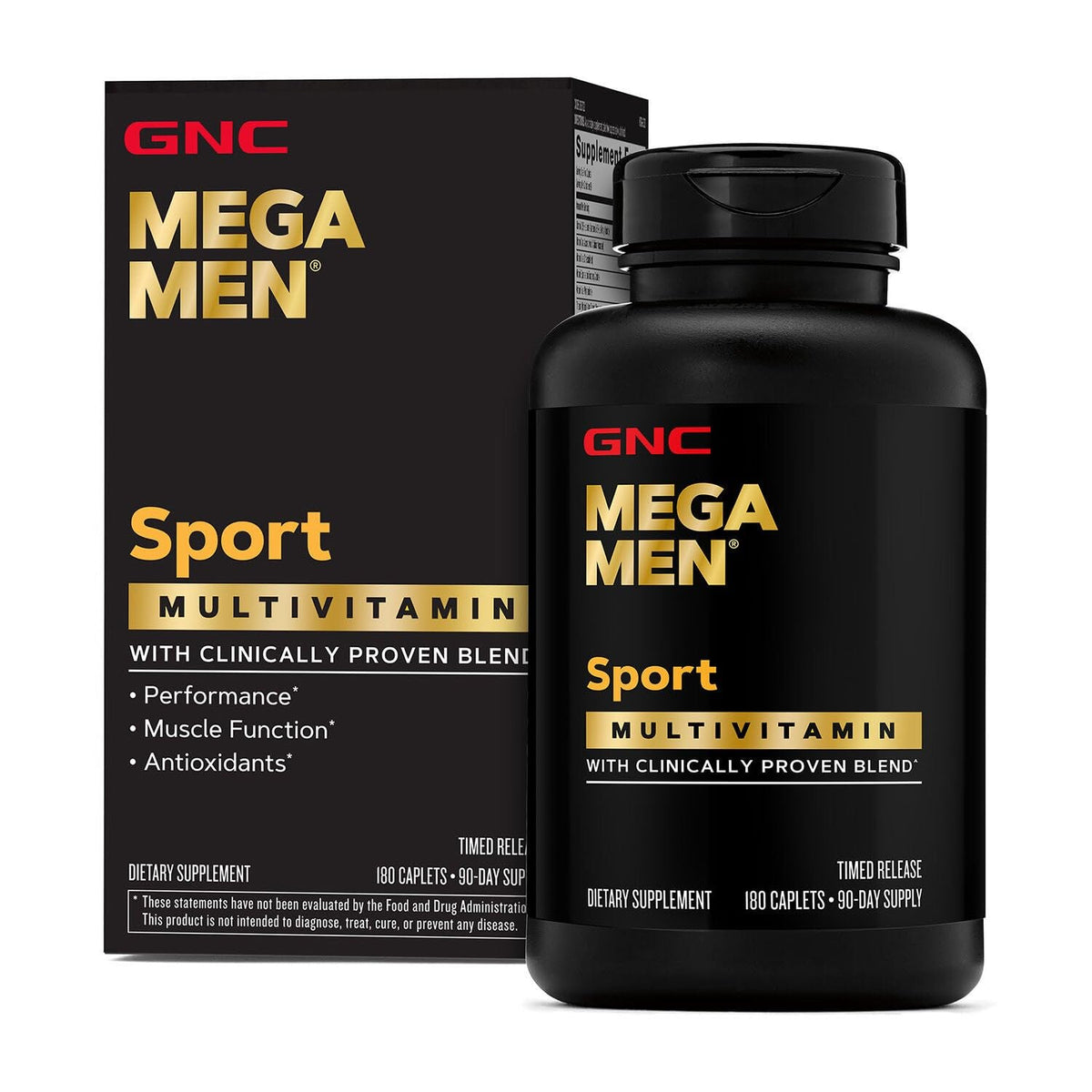 GNC Mega Men® Sport Multivitamin 180 Caplets | 90 Servings
