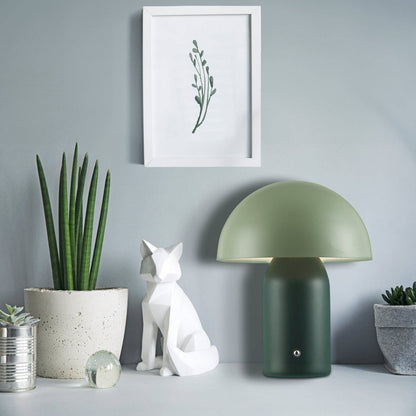Hstrends modern rechargeable mushroom table lamp with touch dimmer, sleek design and soft lighting for cozy indoor spaces