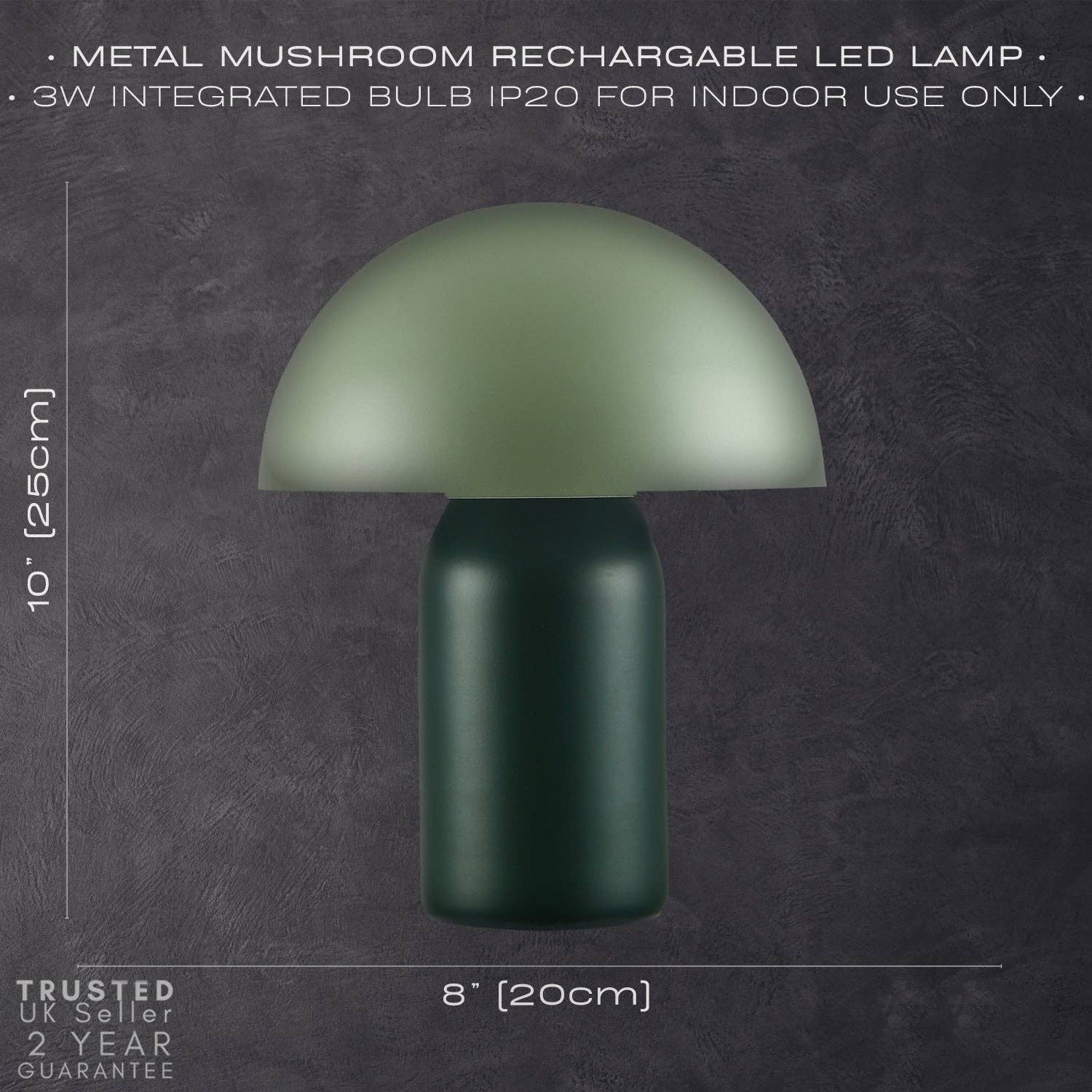 Hstrends modern rechargeable mushroom table lamp with touch dimmer, sleek design, ideal for bedside or desk lighting.