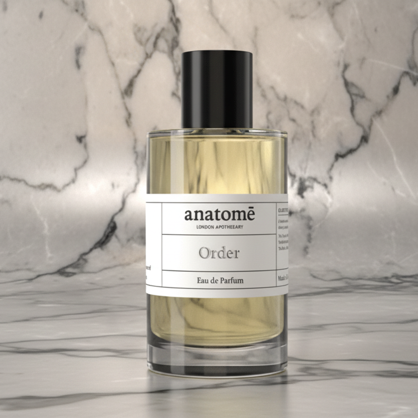 Anatomé Order Functional Parfum perfume bottle with sleek design and minimalist label, displayed on a neutral background.