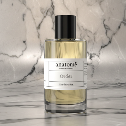 Anatomé Order Functional Parfum perfume bottle with sleek design and minimalist label, displayed on a neutral background.