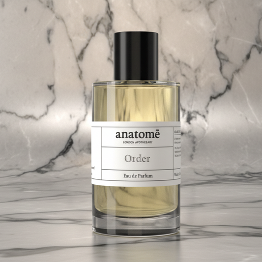 Anatomé Order Functional Parfum perfume bottle with sleek design and minimalist label, displayed on a neutral background.