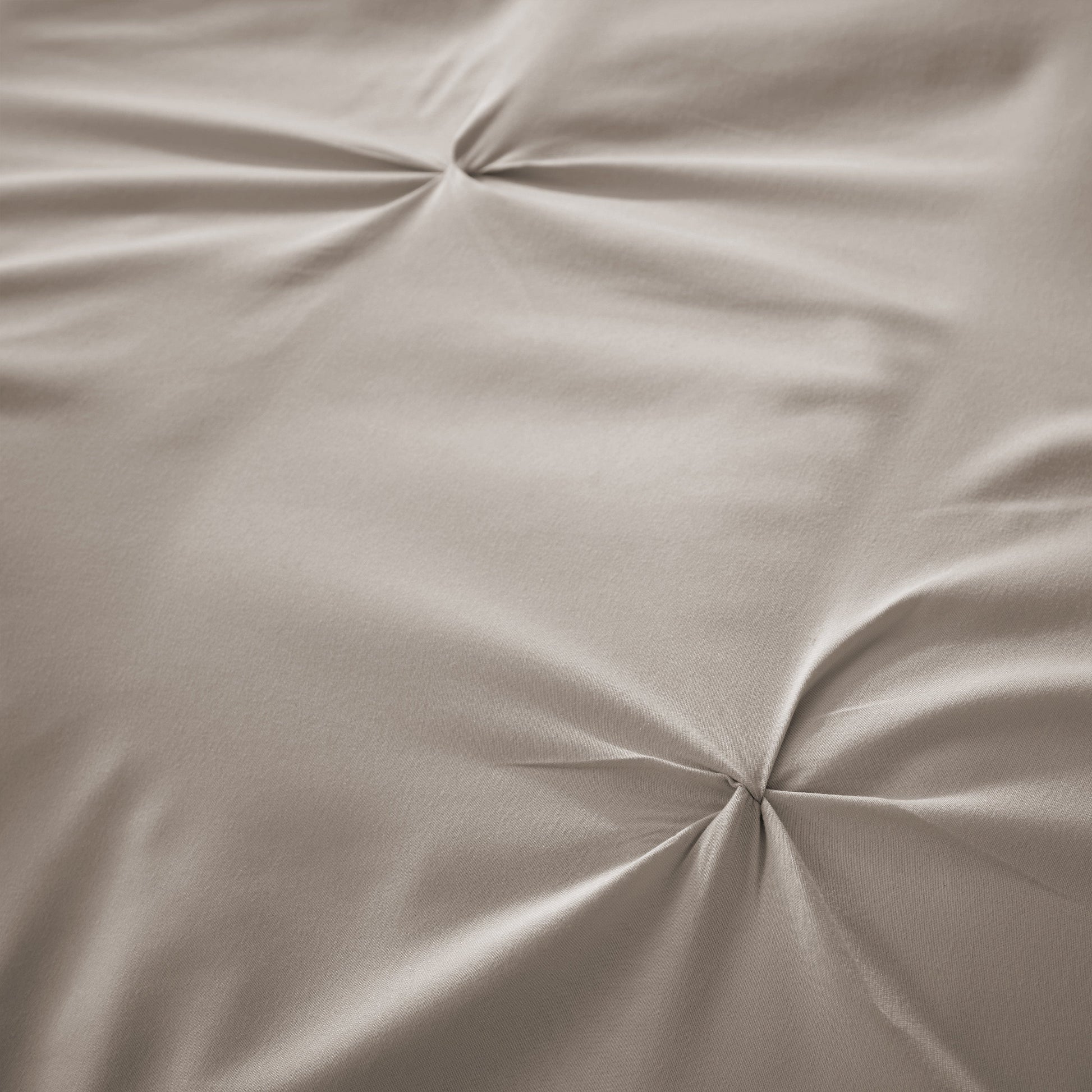 Olivia Rocco pintuck natural microfibre duvet cover set with matching pillowcases, soft, breathable, easy-care bedding.