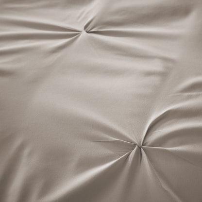Olivia Rocco pintuck natural microfibre duvet cover set with matching pillowcases, soft, breathable, easy-care bedding.