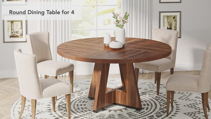 Round Dining Table – Perfect for Kitchen, Dining, Living Rooms & Office Use