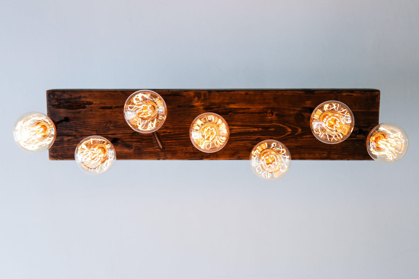Reclaimed Wood Beam Chandelier | Handmade Rustic Cluster Pendant Light