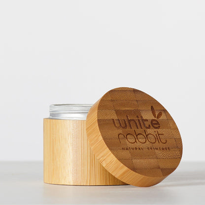 White Rabbit Skin Care Rose & Orange Rejuvenating Night Cream moisturizer in a 100ml jar, showcasing its floral and citrus-infused face lotion