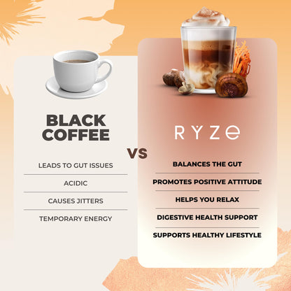 RYZE Superfoods Mushroom Coffee | 6 Mushroom Blend with MCT Oil
