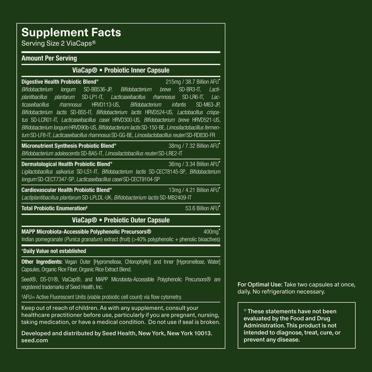 Seed DS-01® Daily Synbiotic | 24-Strain Prebiotic & Probiotic | 60 Capsules