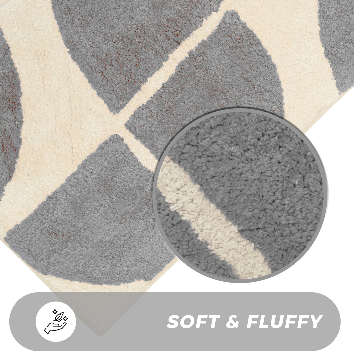 OLIVIA ROCCO Stockholm Bath Mat with non-slip backing, soft water-absorbent cotton blend, quick-drying bathroom floor rug