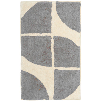OLIVIA ROCCO Stockholm bath mat with non-slip backing, soft water-absorbent cotton blend, quick-drying bathroom floor rug in charcoal