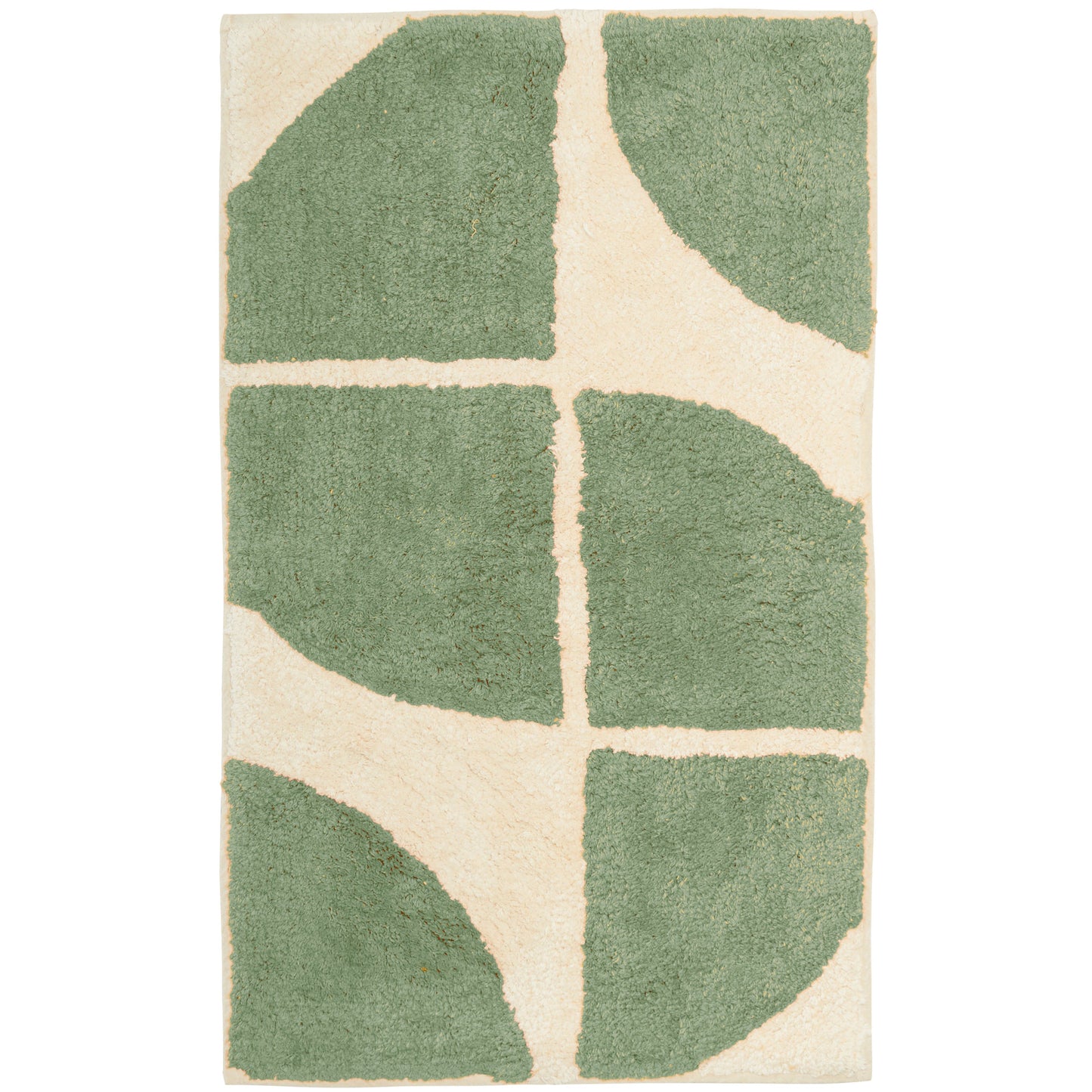 OLIVIA ROCCO Stockholm bath mat with non-slip backing, soft water-absorbent cotton blend, quick-drying bathroom floor rug in green