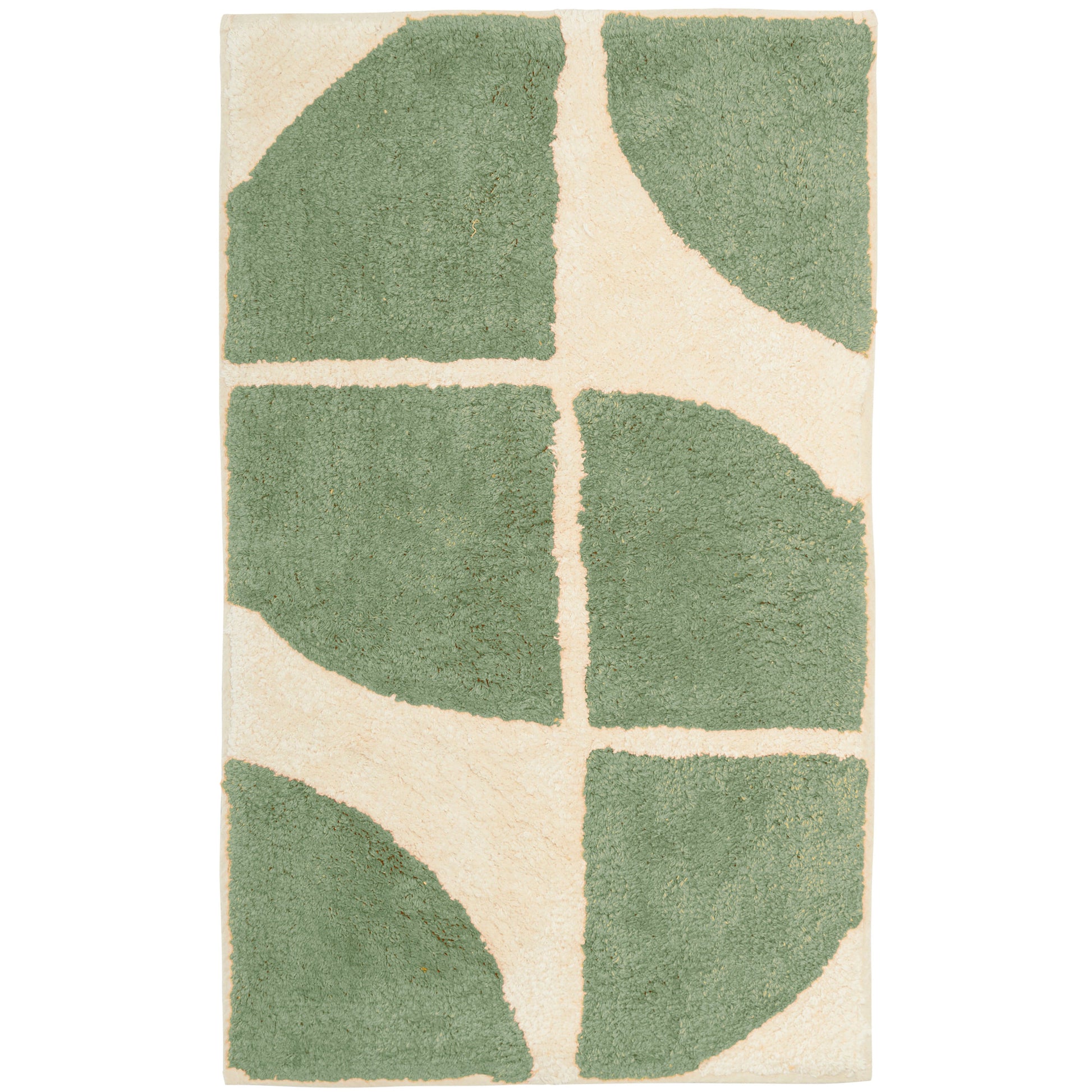 OLIVIA ROCCO Stockholm bath mat with non-slip backing, soft water-absorbent cotton blend, quick-drying bathroom floor rug in green