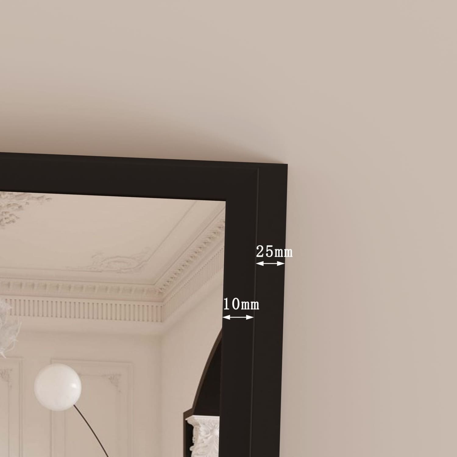 Takara full-length black metal rectangle mirror measuring 160cm x 60cm, sleek modern design for Jōbū Home.